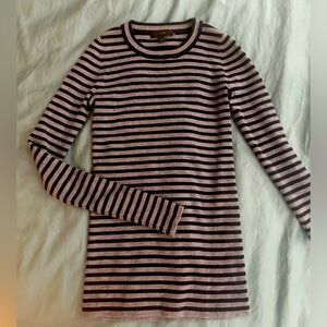 Navy and grey striped stretch top from JCrew